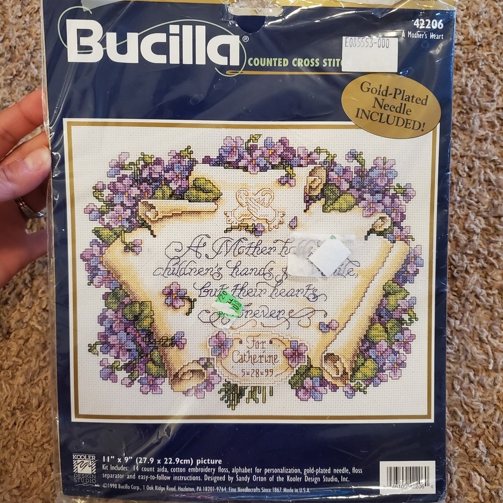 Bucilla 42206 Counted Cross Stitch Kit A Mother's Heart Mom Gift Personalizable